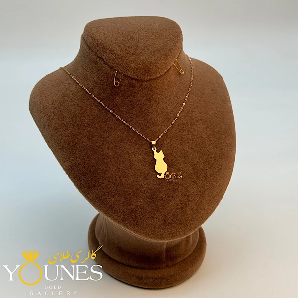 آویز گربه طلا لیزری